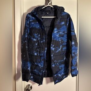 NWT Under Armour Boys Pronto Puffer Jacket Coat Hood Blue Camo YXL